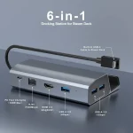 BEYIMEI Docking Station for Steam Deck, 6-in-1 Aluminium Steam Deck Dock with HDMI 2.0 4K@60Hz+3-Port USB-A 3.0+1000Mbps Gigabit Ethernet+100W PD Quick Charge Multiport Adapter for Valve Steam Deck