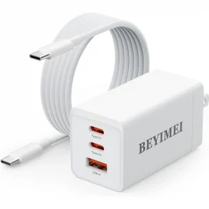 BEYIMEI 67W USB C Wall Charger,GaN III 3-Port PD QC Foldable Charger,Type C and USB A Laptop Charge Adapter for All iPad iPhone 15 14 13 12 Pro Max Pixel Note Galaxy