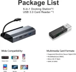 BEYIMEI Docking Station for Steam Deck, 6-in-1 Aluminium Steam Deck Dock with HDMI 2.0 4K@60Hz+3-Port USB-A 3.0+1000Mbps Gigabit Ethernet+100W PD Quick Charge Multiport Adapter for Valve Steam Deck