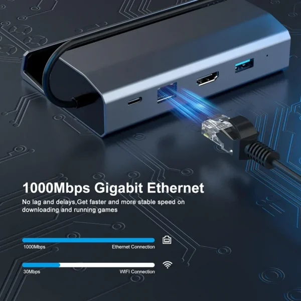 BEYIMEI Docking Station for Steam Deck, 6-in-1 Aluminium Steam Deck Dock with HDMI 2.0 4K@60Hz+3-Port USB-A 3.0+1000Mbps Gigabit Ethernet+100W PD Quick Charge Multiport Adapter for Valve Steam Deck