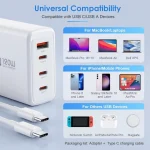 BEYIMEI USB C Wall Charger, 120W 4Port PD3.0 PPS GaN Type C Charger Fast Charging Station, Portable Adapter Foldable USB C Charger Block for MacBook Pro/Air, iPad, iPhone 14,Samsung, Pixel, Laptop