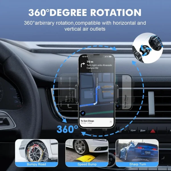 BEYIMEI 15W Fast Wireless Car Charger Mount - Wireless Charging Car Mount Auto-Clamping.Phone Holder Quick Charging for 9/10/11/12/13/14/15 Pro/MAX/XS/XR/X/8/Plus Samsung Galaxy
