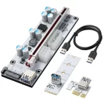 BEYIMEI PCI-E 1X to 16X VER010-X Riser Card with M.2 to PCI-E X1 NGFF Slot Adapter Card,for Bitcoin Crypto Mining Ethereum Mining
