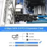 BEYIMEI PCIe SATA Card 2 Ports, PCI-E to SATA Expansion Card,6Gbps PCI-E (2X 4X 8X 16X) SATA 3.0 Controller Card for Windows10/8/7/XP/Vista/Linux,Support SSD and HDD