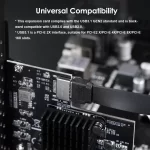 BEYIMEI PCI-E 2X to USB3.1 A-Key Gen2 Front Type-C Expansion Card,10Gbps Type-E Internal 20-pin Front Panel Connector Riser Card,PCI Express 3.0 X2 Adapter for Desktop PCs (ASM3142)