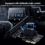 BEYIMEI PCI-E 2X to USB3.1 A-Key Gen2 Front Type-C Expansion Card,10Gbps Type-E Internal 20-pin Front Panel Connector Riser Card,PCI Express 3.0 X2 Adapter for Desktop PCs (ASM3142)