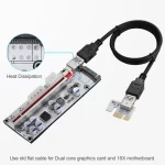 BEYIMEI Mining Riser Card,PCI-E 1X to 16X Adapter Card,with 0.6 m USB 3.0 Extension Cable,6PIN / 4PIN / SATA Interface, for Bitcoin, Crypto Mining Ethereum Mining ETH (VER010-X,1 Pack)