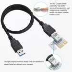 BEYIMEI Mining Riser Card,PCI-E 1X to 16X Adapter Card,with 0.6 m USB 3.0 Extension Cable,6PIN / 4PIN / SATA Interface, for Bitcoin, Crypto Mining Ethereum Mining ETH (VER010-X,1 Pack)