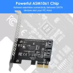 BEYIMEI PCIe SATA Card 2 Ports, PCI-E to SATA Expansion Card,6Gbps PCI-E (2X 4X 8X 16X) SATA 3.0 Controller Card for Windows10/8/7/XP/Vista/Linux,Support SSD and HDD