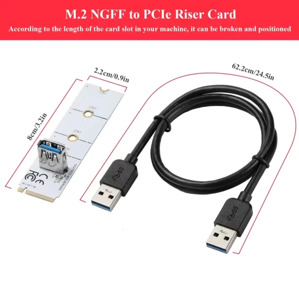 BEYIMEI PCI-E 1X to 16X VER010-X Riser Card with M.2 to PCI-E X1 NGFF Slot Adapter Card,for Bitcoin Crypto Mining Ethereum Mining