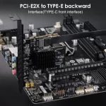 BEYIMEI PCI-E 2X to USB3.1 A-Key Gen2 Front Type-C Expansion Card,10Gbps Type-E Internal 20-pin Front Panel Connector Riser Card,PCI Express 3.0 X2 Adapter for Desktop PCs (ASM3142)