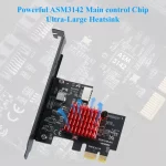 BEYIMEI PCI-E 1X to USB3.1 A-Key Gen2 Front Type-C Expansion Card,10Gbps Type-E Internal 20-pin Front Panel Connector Riser Card,PCI Express 3.0 X1 Adapter for Desktop PCs (ASM3142)