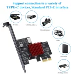 BEYIMEI PCI-E 1X to USB3.1 A-Key Gen2 Front Type-C Expansion Card,10Gbps Type-E Internal 20-pin Front Panel Connector Riser Card,PCI Express 3.0 X1 Adapter for Desktop PCs (ASM3142)