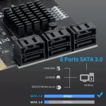 BEYIMEI PCIe 4X SATA Card 6 Ports,SATA III 6 Gbps Controller Expansion Card, ASM1166/SATA 3.0 Non-Raid,with 6 SATA Cables, (Support 6 SATA 3.0 Devices)