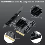 BEYIMEI PCIe 4X SATA Card 6 Ports,SATA III 6 Gbps Controller Expansion Card, ASM1166/SATA 3.0 Non-Raid,with 6 SATA Cables, (Support 6 SATA 3.0 Devices)