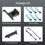 BEYIMEI PCIe 4X SATA Card 6 Ports,SATA III 6 Gbps Controller Expansion Card, ASM1166/SATA 3.0 Non-Raid,with 6 SATA Cables, (Support 6 SATA 3.0 Devices)