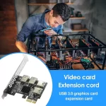 BEYIMEI PCI-E 1 to 4 PCI-Express 16X Slots Riser Card,PCI-E 1X to External 4 PCI-E USB 3.0 Adapter Multiplier Card for Bitcoin Mining