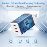 BEYIMEI 67W USB C Wall Charger,GaN III 3-Port PD QC Foldable Charger,Type C and USB A Laptop Charge Adapter for All iPad iPhone 15 14 13 12 Pro Max Pixel Note Galaxy