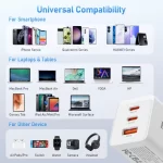 BEYIMEI 67W USB C Wall Charger,GaN III 3-Port PD QC Foldable Charger,Type C and USB A Laptop Charge Adapter for All iPad iPhone 15 14 13 12 Pro Max Pixel Note Galaxy