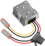 BEYIMEI DC9-32 to 12V/10A Voltage Stabilizer with Quick Connection Cable, DC to DC Adapter Stabilized Converter，Waterproof Stabilized Converter for Golf Car, Forklifts.