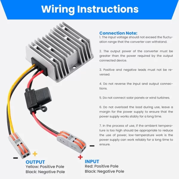 BEYIMEI DC 12V to 48V 5A Step-Up Converter ，with Fuse Regulator Boost Power Converter Waterproof Transformer for Golf Cart Trucks, Boats, and Solar Systems.
