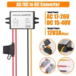 BEYIMEI Voltage Convertor AC 24V to DC 12V Buck Voltage Waterproof Power Module with Fuse for Car Step Down Converter (3A)