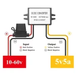 BEYIMEI Voltage Reducer DC Converter 10-60V 12V/24V/36v/48V to 5V5A Buck Converter