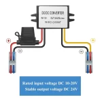 BEYIMEI DC/DC Boost Buck Converter 12V to 24V 3A 72W Step up Converter Module Waterproof Power Supply Board Voltage Stabilizer forTransformer for Car Audio Solar Power System LED Display Screen