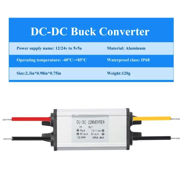 BEYIMEI Waterproof DC Converter 8-32V 12V/24V to 5V5A voltage regulator
