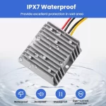 BEYIMEI DC9-32 to 12V/10A Voltage Stabilizer with Quick Connection Cable, DC to DC Adapter Stabilized Converter，Waterproof Stabilized Converter for Golf Car, Forklifts.