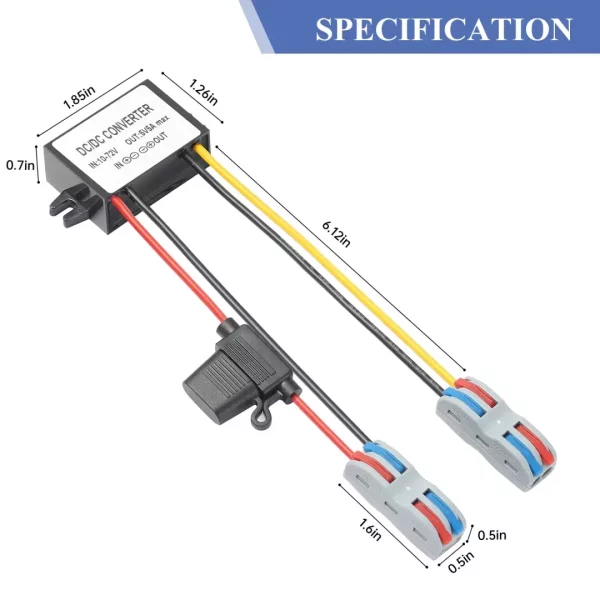 BEYIMEI DC to DC Converter 10-72V 12V/24V/36v/48V to 5V5A Voltage Regulator