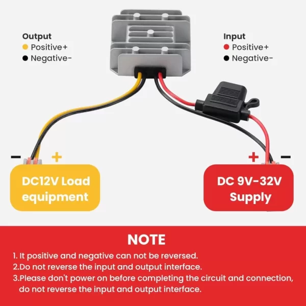 BEYIMEI DC 9-32V to 12V5A, Voltage stabilized Converter Regulator with Quick Connection Cable, DC to DC Adapter Stabilizer,Waterproof Regulated DC Power Supply for Golf Cart Club Car LED Light.
