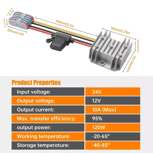 BEYIMEI DC to DC converter 15-35V to 12V10A voltage regulator