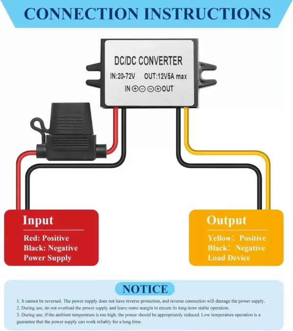 BEYIMEI  Buck converter 24V/36v/48V/60V to 12V5A DC to DC Converter