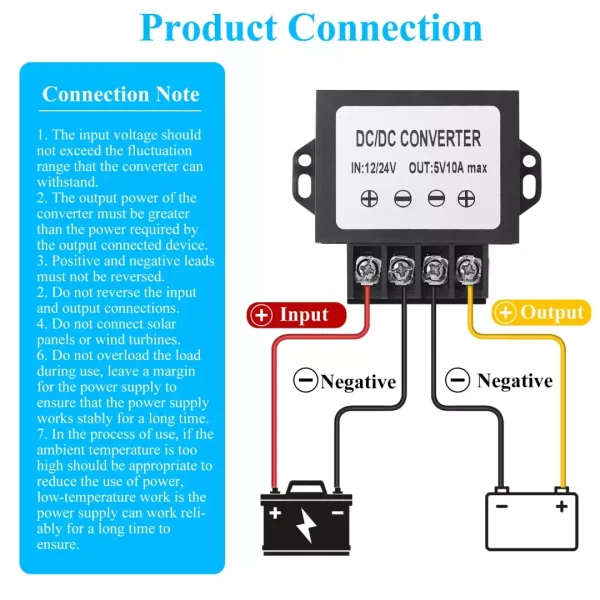 DC 12v 24V to 5v Step Down Converter, 8-35V Step Down to 5V 10A 50W DC Power Voltage Regulator Converter