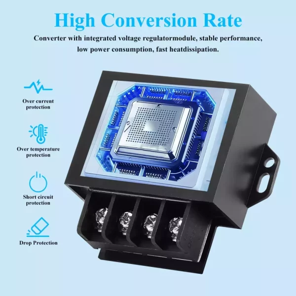 DC 12v 24V to 5v Step Down Converter, 8-35V Step Down to 5V 10A 50W DC Power Voltage Regulator Converter