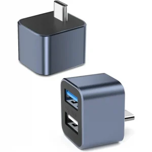 BEYIMEI USB C to USB A OTG Adapter (1 pcs),USB C Male to Dual USB 3.0/2.0 Female Converter,Compatible with MacBook Pro Galaxy and More Type C Devices.