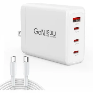 BEYIMEI USB C Wall Charger, 120W 4Port PD3.0 PPS GaN Type C Charger Fast Charging Station, Portable Adapter Foldable USB C Charger Block for MacBook Pro/Air, iPad, iPhone 14,Samsung, Pixel, Laptop