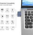 BEYIMEI USB C to USB A OTG Adapter (1 pcs),USB C Male to Dual USB 3.0/2.0 Female Converter,Compatible with MacBook Pro Galaxy and More Type C Devices.