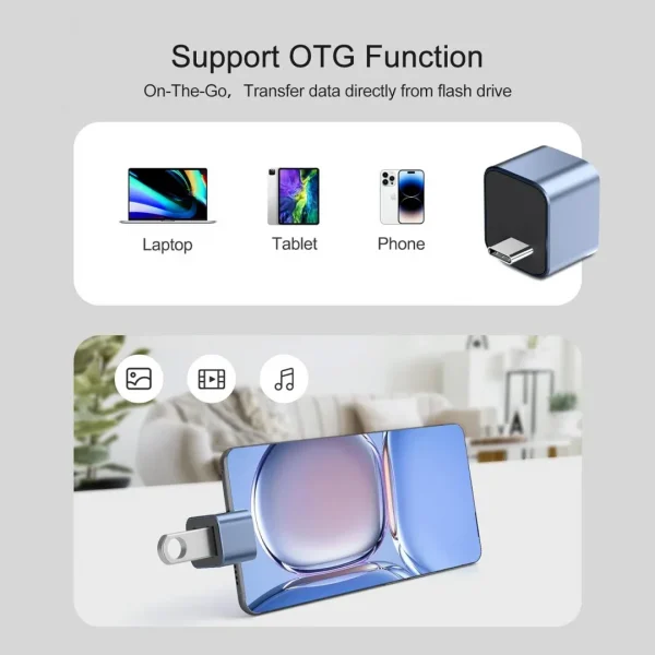 BEYIMEI USB C to USB A OTG Adapter (1 pcs),USB C Male to Dual USB 3.0/2.0 Female Converter,Compatible with MacBook Pro Galaxy and More Type C Devices.