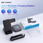 BEYIMEI Cell Phone Wireless Chargers,3 in 1 Charging Station for Multiple Devices for iPhone 15 14 13 12 11 Pro Max XR XS 8 Plus, for Apple Watch 8 7 6 5 4 3 2 SE,for AirPods Pro 3 2