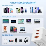 BEYIMEI 67W USB C Wall Charger,GaN III 3-Port PD QC Foldable Charger,Type C and USB A Laptop Charge Adapter for All iPad iPhone 15 14 13 12 Pro Max Pixel Note Galaxy