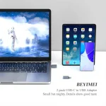 BEYIMEI USB-C to USB Adapter (2 Pack),USB-C Male to USB-A 3.0 Female OTG Adapter, Type-C to USB 3.0 Compatible with MacBook Pro,Mac Book,iPad,Microsoft Surface,Mobile Phone and Type-C Devices.