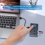 BEYIMEI USB3.2 Hub Ports, 6-Port USB Hub, USB A/Type-C Splitter with USB C Power Port,10 Gbps Data Transfer USB Extender for Laptop, PC, HDD,Flash Drive, Keyborad and More