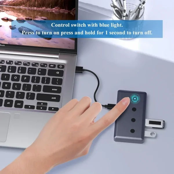 BEYIMEI USB3.2 Hub Ports, 6-Port USB Hub, USB A/Type-C Splitter with USB C Power Port,10 Gbps Data Transfer USB Extender for Laptop, PC, HDD,Flash Drive, Keyborad and More