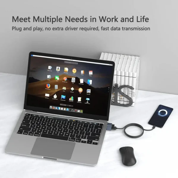 BEYIMEI USB C to USB A OTG Adapter (1 pcs),USB C Male to Dual USB 3.0/2.0 Female Converter,Compatible with MacBook Pro Galaxy and More Type C Devices.