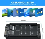 BEYIMEI M.2 NGFF to SATA3.0 Adapter Card, Dual M.2 B-Key SSD to 6G Interface Adapter Card, SATA to Dual M.2 SATA 2.5'' SSD (JBOD)