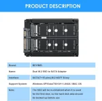 BEYIMEI M.2 NGFF to SATA3.0 Adapter Card, Dual M.2 B-Key SSD to 6G Interface Adapter Card, SATA to Dual M.2 SATA 2.5'' SSD (JBOD)
