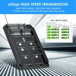 BEYIMEI M.2 NGFF to SATA3.0 Adapter Card, Dual M.2 B-Key SSD to 6G Interface Adapter Card, SATA to Dual M.2 SATA 2.5'' SSD (JBOD)