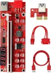 BEYIMEI PCI-E 1X to 16X Riser Card, 10 Capacitors,PCI-E Riser for Bitcoin Litecoin Ethereum Mining ETH,with USB 3.0 Extension Cable, 6PIN SATA Power Cable - GPU Extender Riser Card - (V013-PRO,1 Pack)